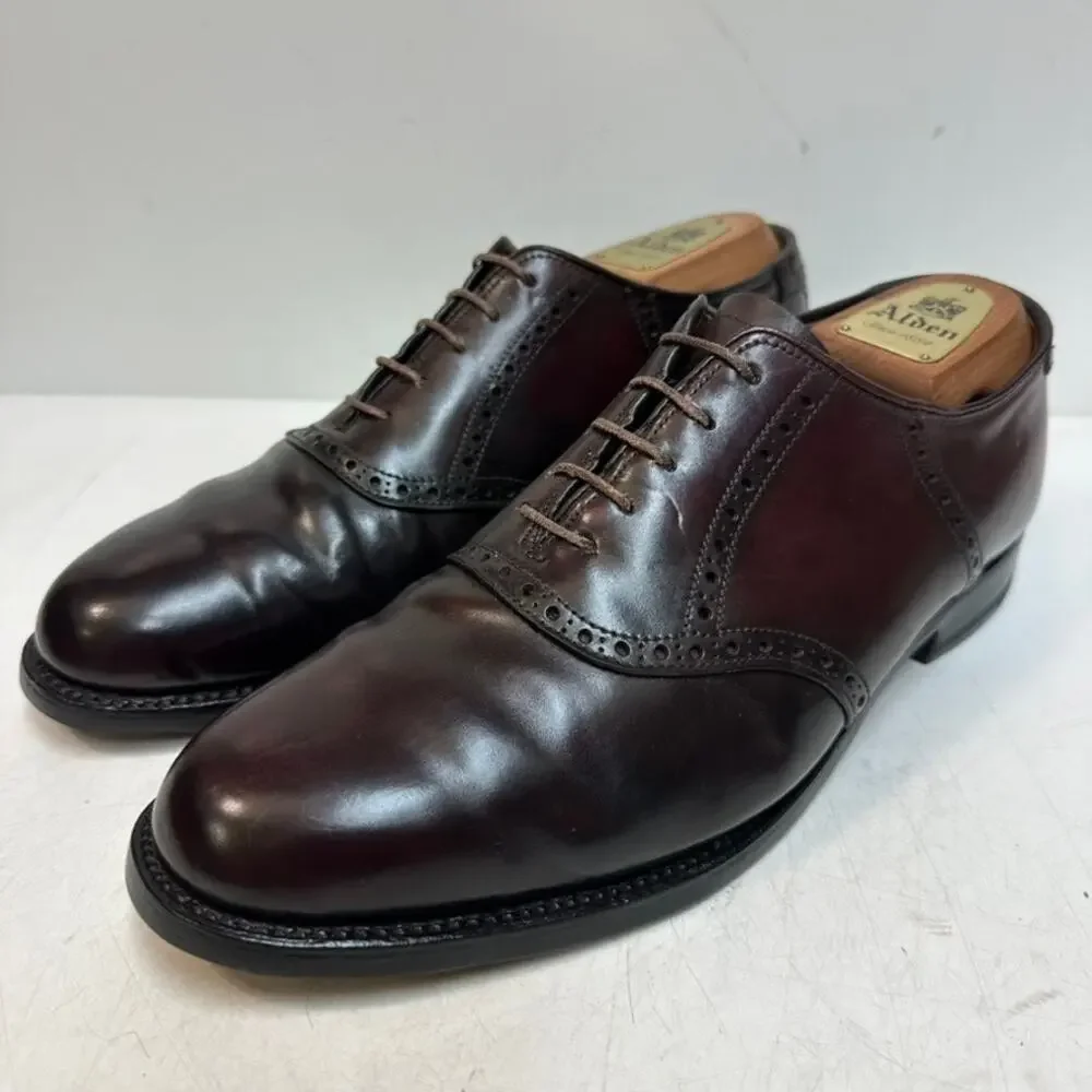 FULLY RESOLED Alden 994 Saddle Bal Oxford Color 8 Shell Cordovan Made USA 8.5 D